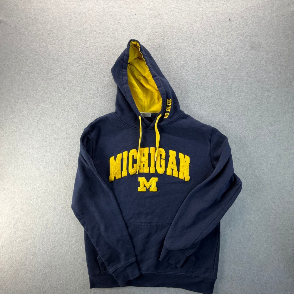 Stadium Athletics Michigan Wolverines Hoodie Navy Blue Yellow Mens Medium